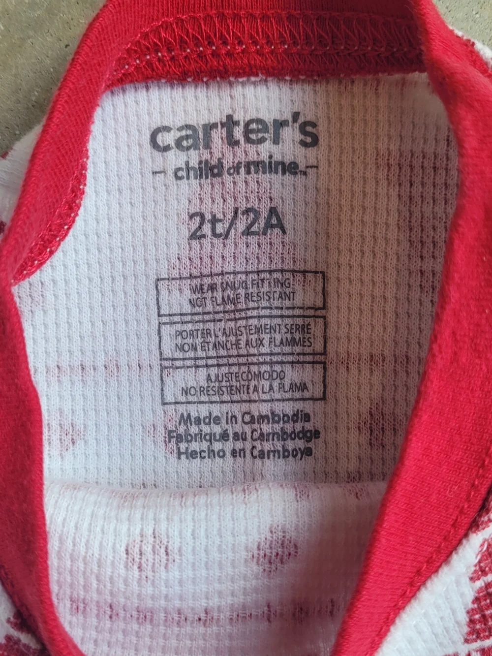 Carter's Red and White Holiday Tree Print Pajama Set